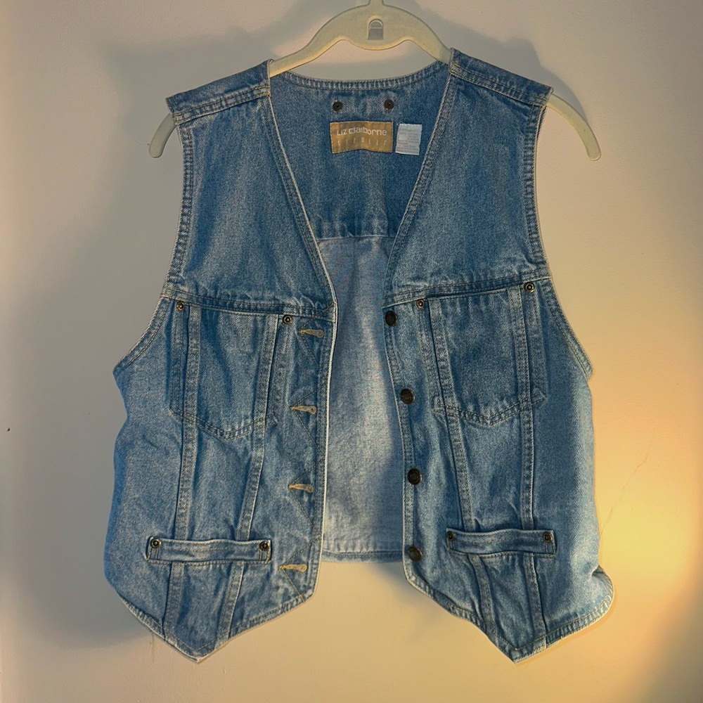 Liz Claiborne Blue Denim Vest
